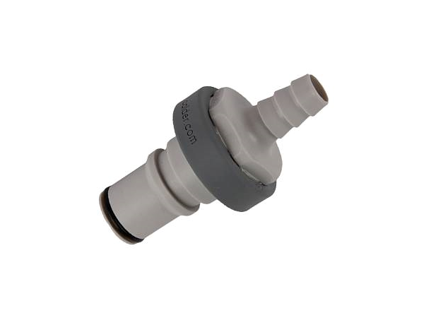 Connector -non spill, 3/8", hose barb, male