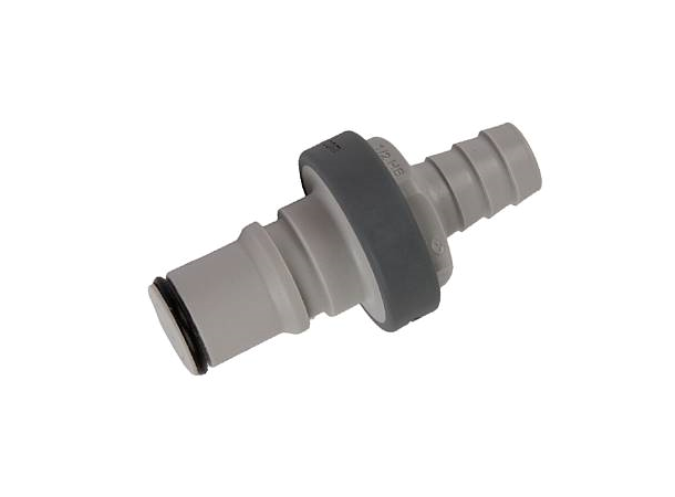 Connector -non spill, 1/2", hose barb, male
