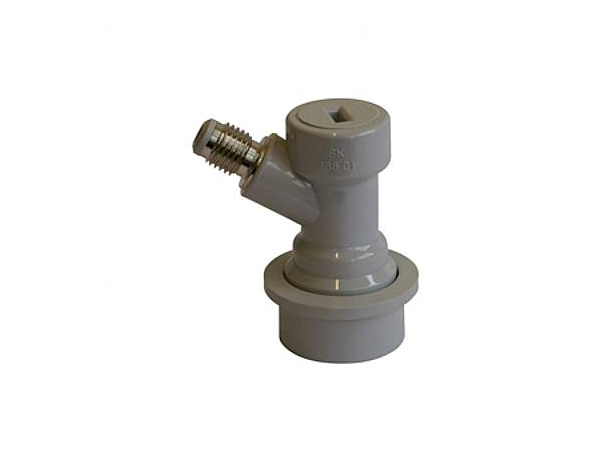 Quick coupler -Gas in, 1/4", grey BALL LOCK CO2-KOBLING