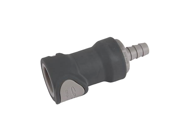 Connector -non spill, 3/8", hose barb, female