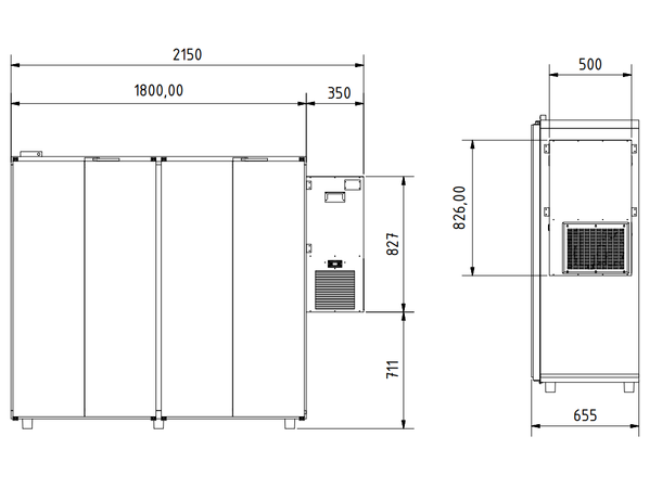 Keg cooler 1800 Cooling unit on top or side 