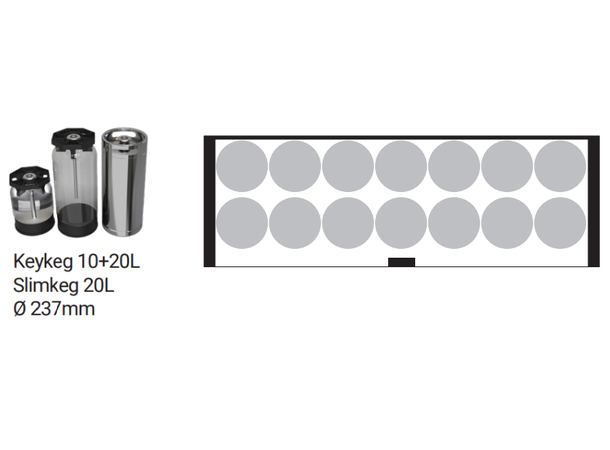 Keg cooler 1800 Cooling unit on top or side 
