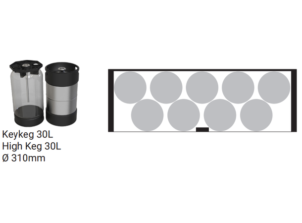 Keg cooler 1800 Cooling unit on top or side 