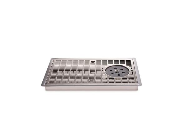 Drip tray 220x400 built in w. rinser Stainless steel 