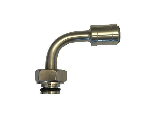 Kobling produkt ut 3/8" JG, 90° Vendbar, til fatkobling
