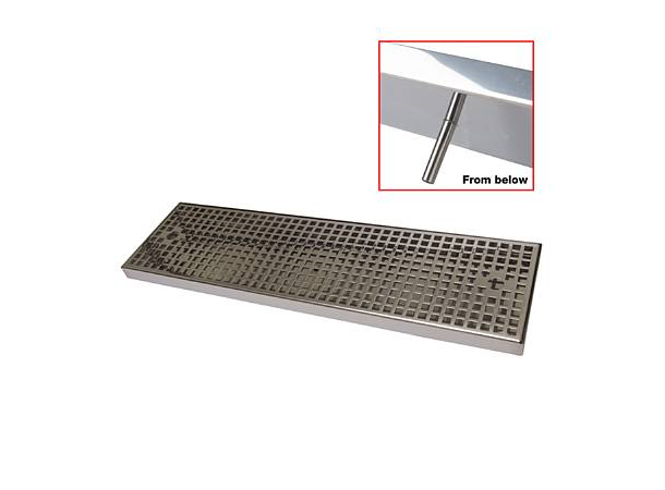 Spillbrett 170x600 med avløp Rustfritt stål